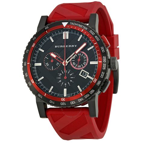 burberry black red mens chonograph|Burberry Men's Watches .